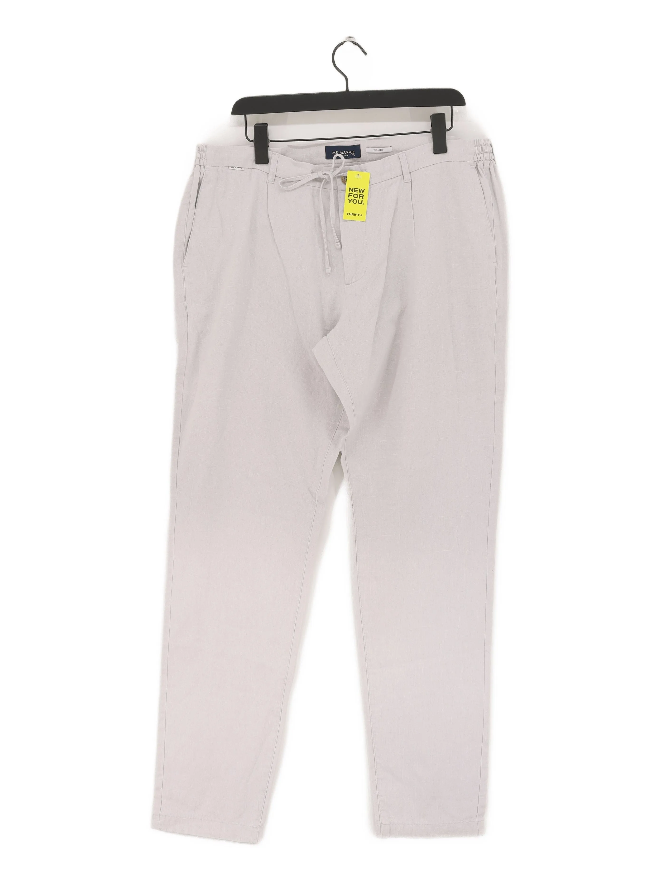 Mr Marvis Men's Suit Trousers W 38 in; L 34 in Grey Linen with Cotton