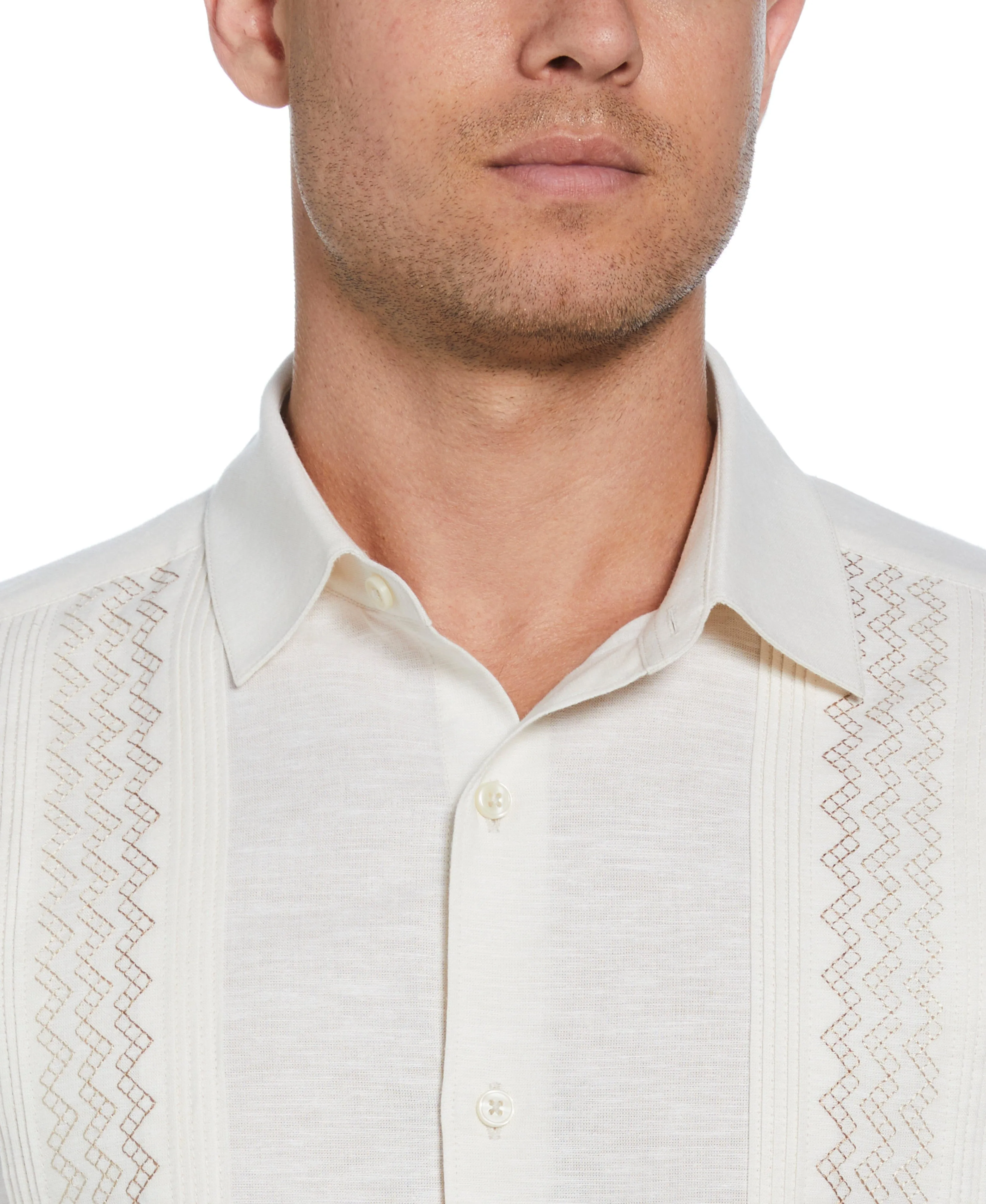 Multi-Tuck Embroidered Shirt