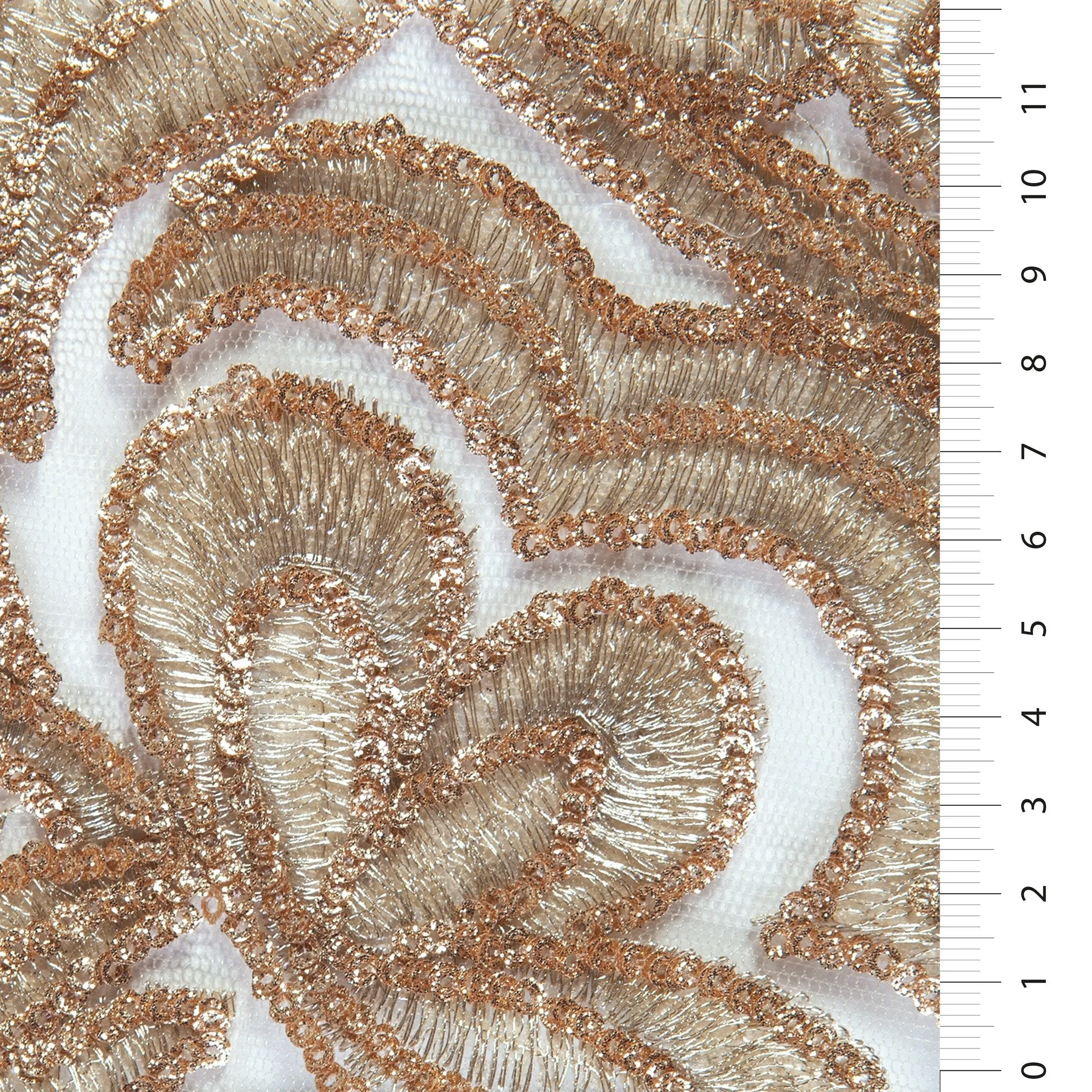 Multicolored Ornamental Embroidered Fabric