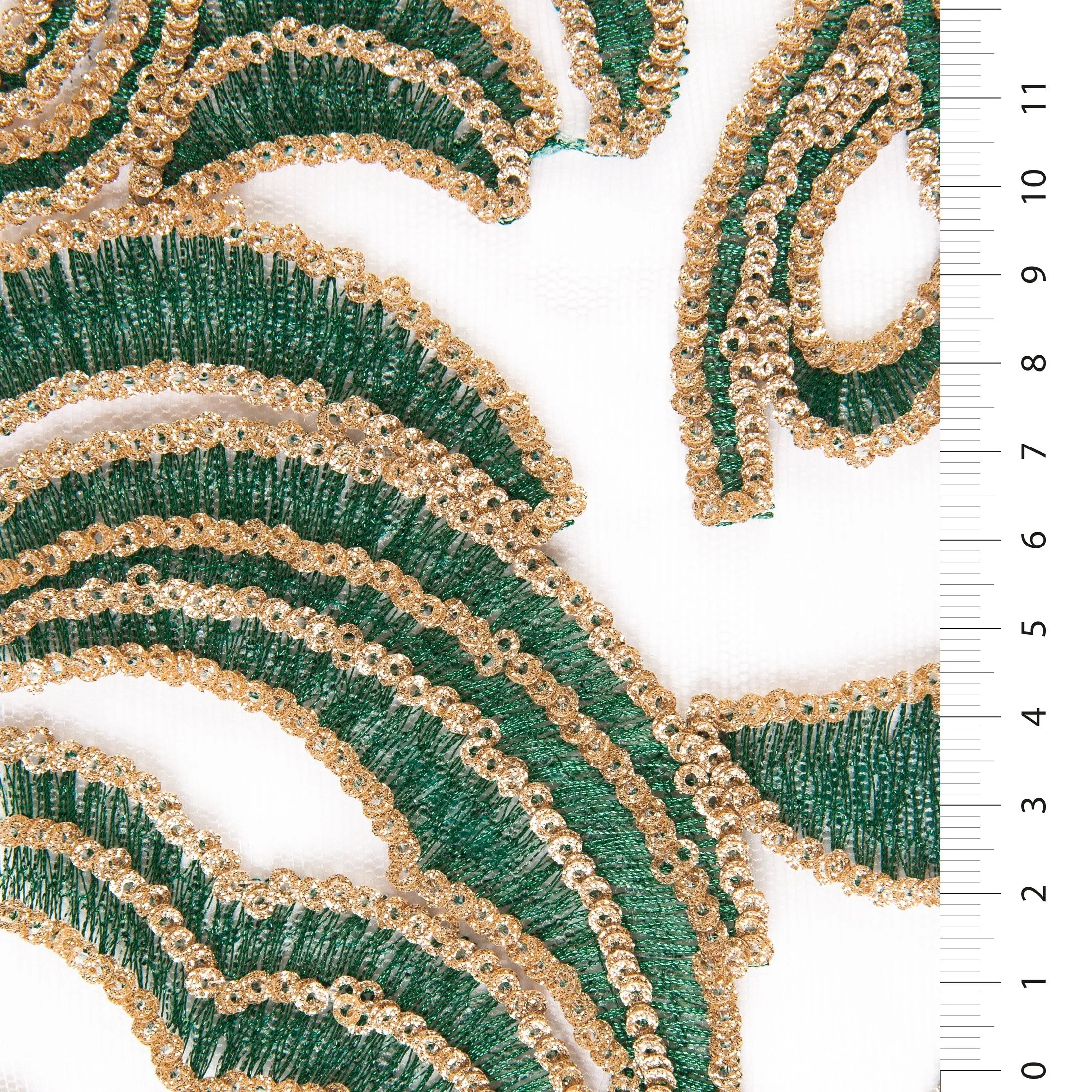 Multicolored Ornamental Embroidered Fabric