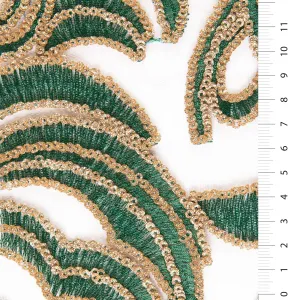 Multicolored Ornamental Embroidered Fabric