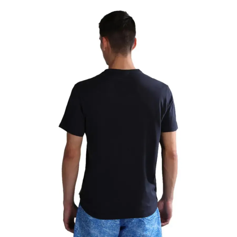 Napapijri Men's Plain Blue Cotton Short Sleeve T Shirt