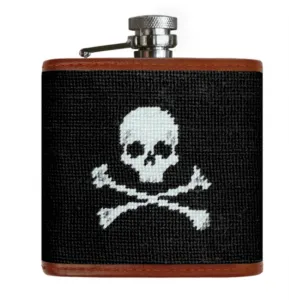 Needlepoint Flask-Jolly Roger