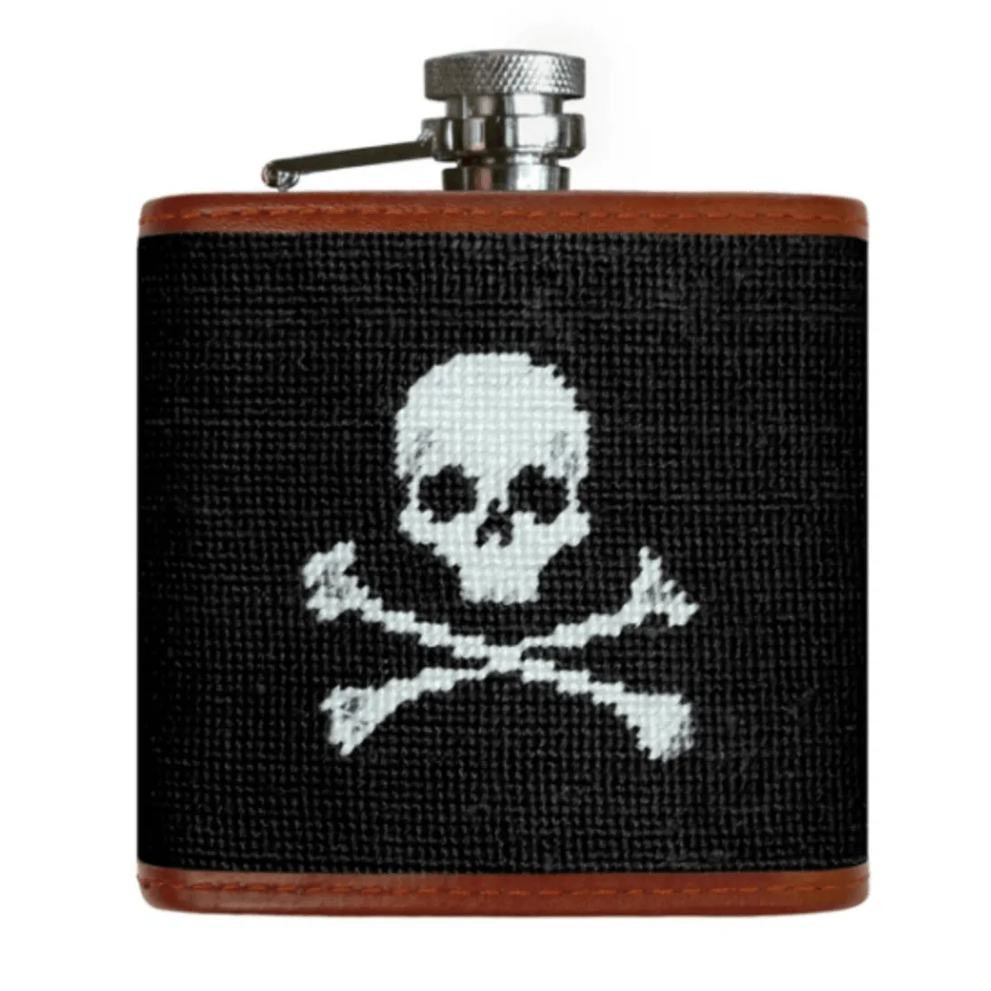 Needlepoint Flask-Jolly Roger