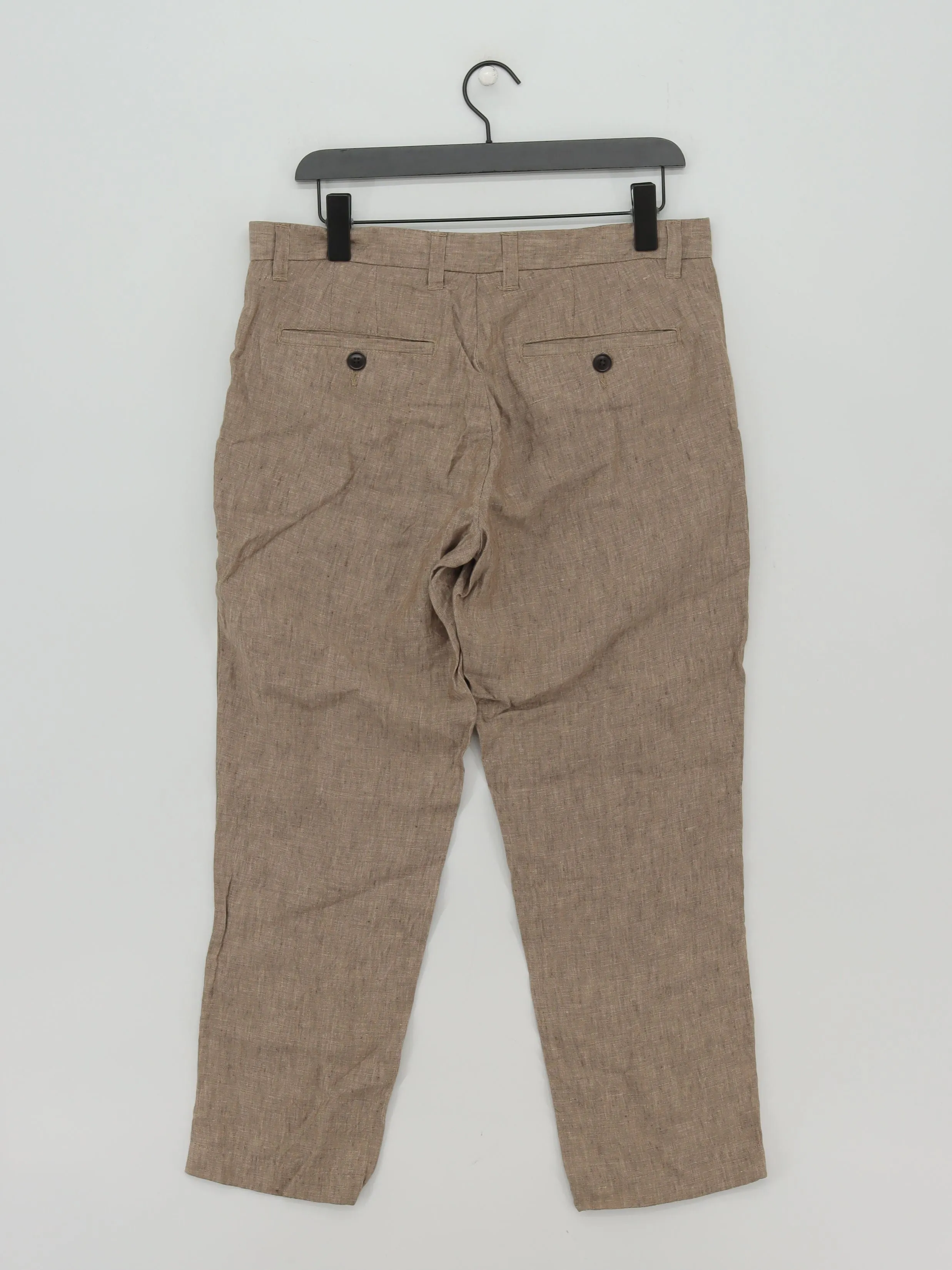 Next Men's Suit Trousers W 34 in Tan 100% Linen