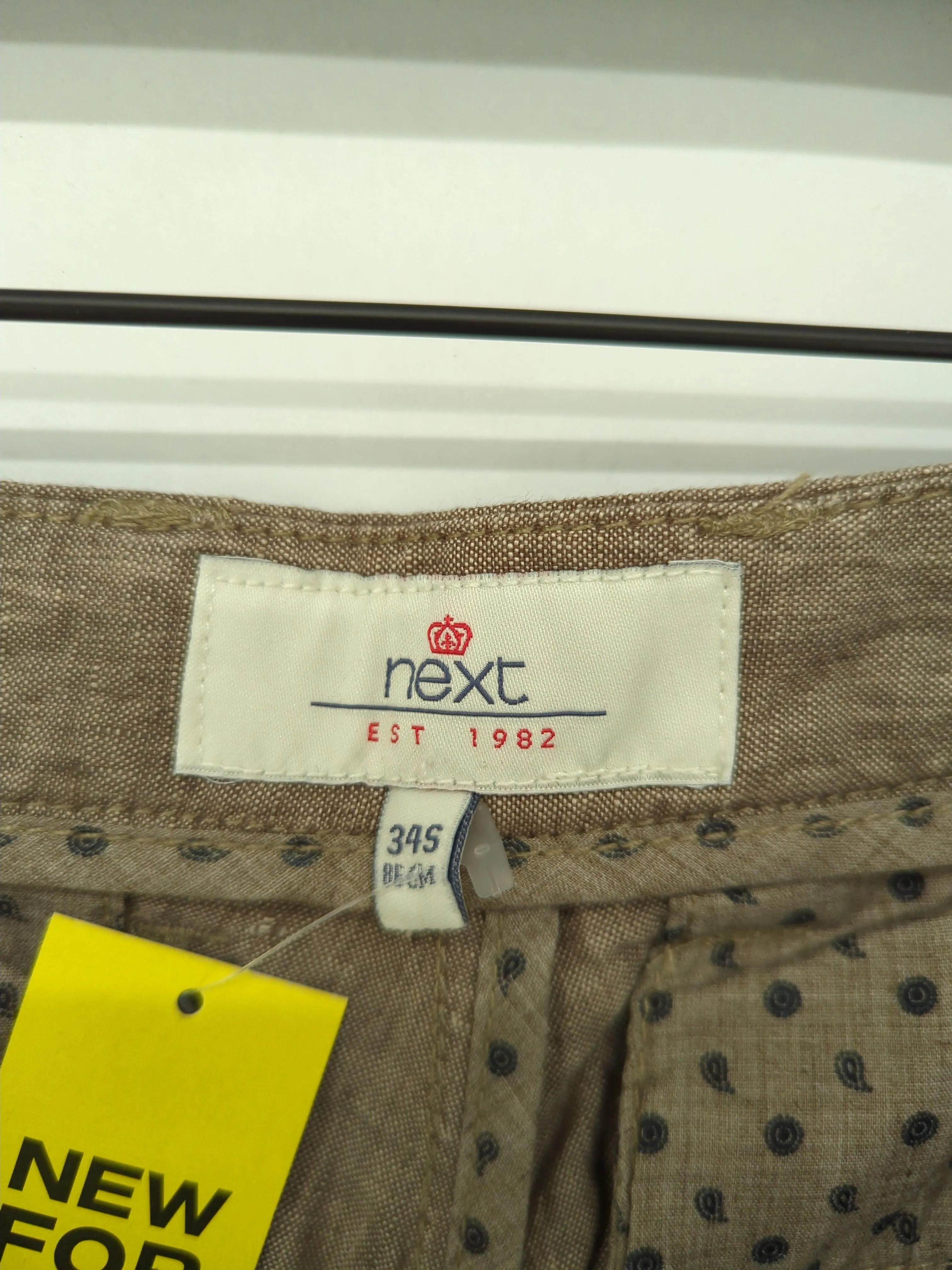 Next Men's Suit Trousers W 34 in Tan 100% Linen