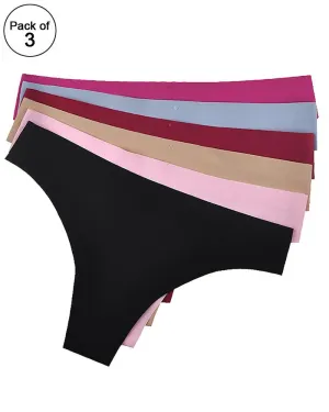 Pack of 3 - Sexy Bridal Cotton Plain Panty For Ladies