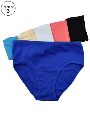 Pack of 3 - Sexy Bridal Cotton Plain Panty For Ladies