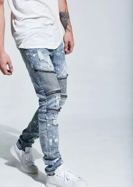 Pete Biker Denim (Blue Bleach)