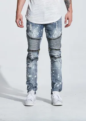Pete Biker Denim (Blue Bleach)