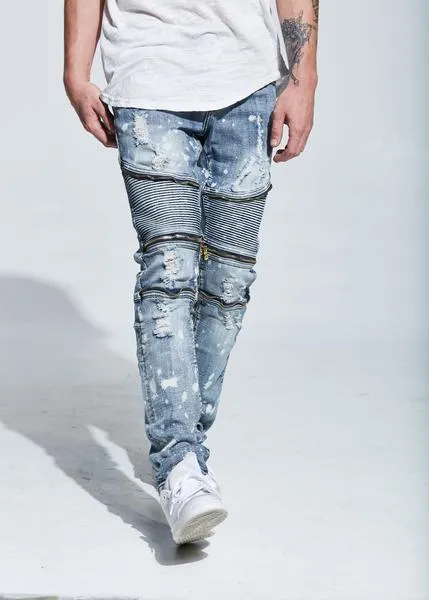 Pete Biker Denim (Blue Bleach)