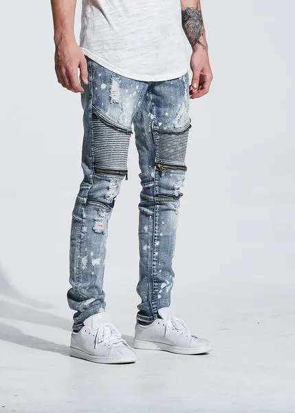 Pete Biker Denim (Blue Bleach)