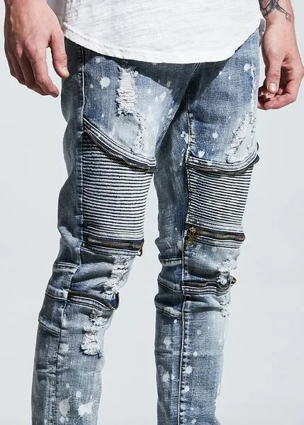 Pete Biker Denim (Blue Bleach)