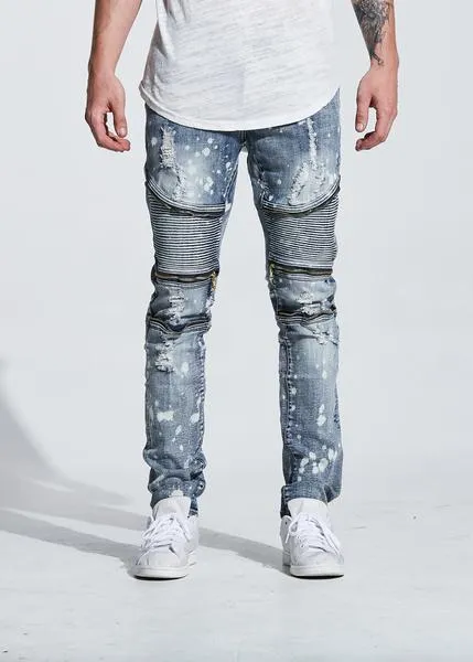 Pete Biker Denim (Blue Bleach)
