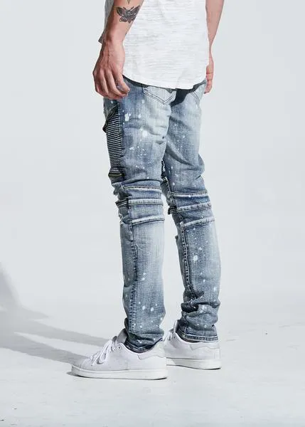 Pete Biker Denim (Blue Bleach)