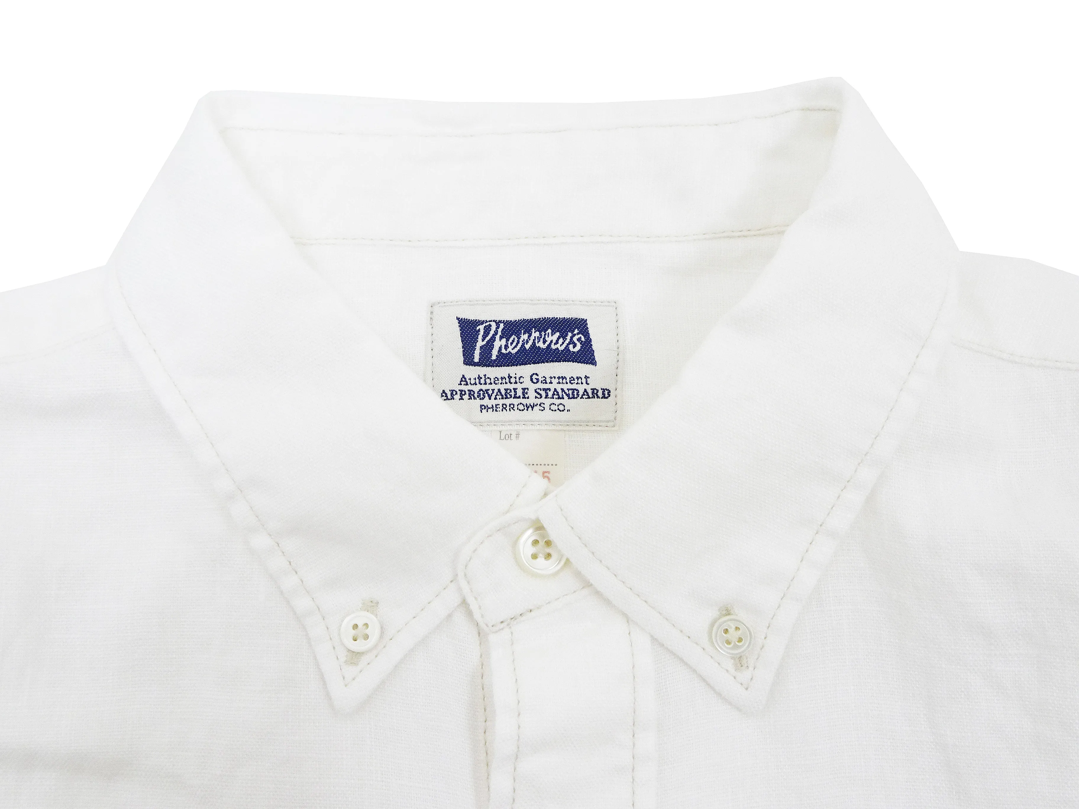 Pherrow's Linen 3/4 Sleeve Shirt Men's Casual Plain Button Up Shirt with Button-Down Collar Pherrows 24S-P7BD1 White