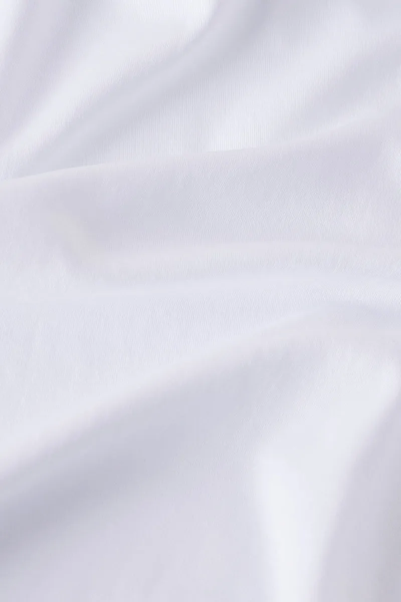 Pima Ruffle Shorts Set in White