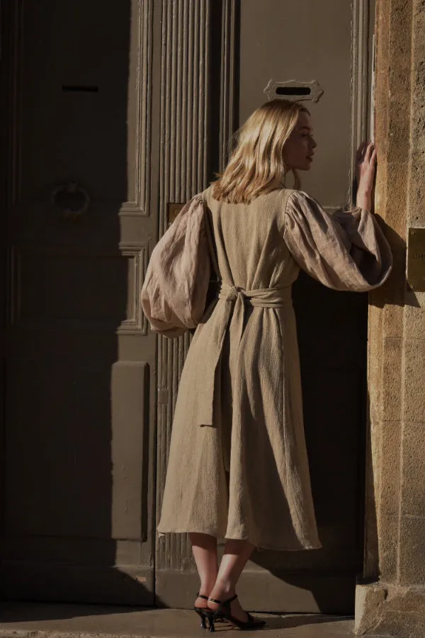 Poet Dress in Natural Linen