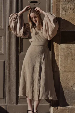 Poet Dress in Natural Linen