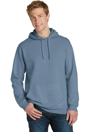 Port & Company Beach Wash Garment-Dyed Pullover Hooded Sweatshirt. PC098H Denim Blue