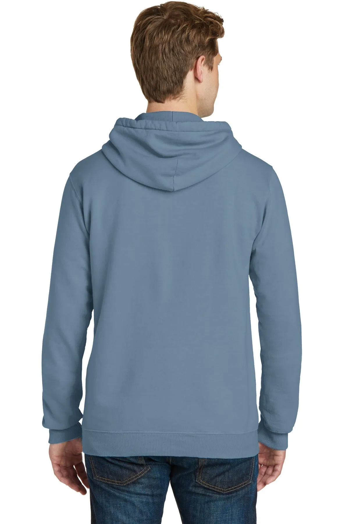 Port & Company Beach Wash Garment-Dyed Pullover Hooded Sweatshirt. PC098H Denim Blue