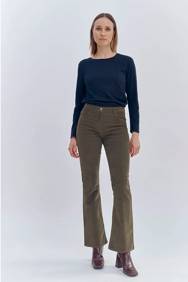 POUNON FLARED CORDUROY TROUSERS