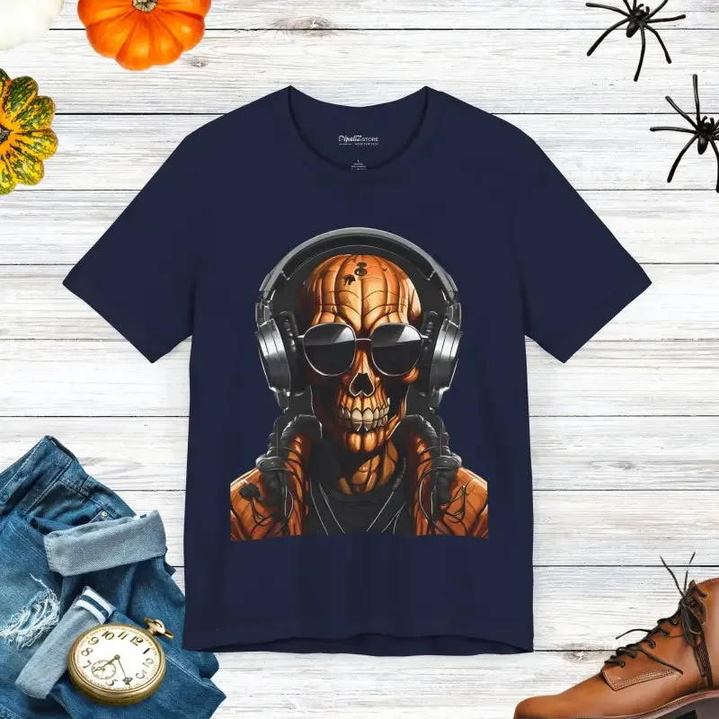 Pumpkin Skull Tee for Unisex Spooky Vibes