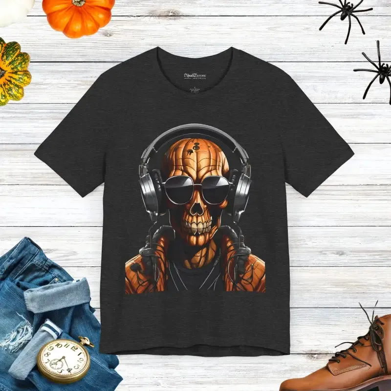 Pumpkin Skull Tee for Unisex Spooky Vibes
