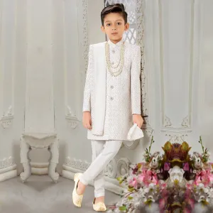 Radiant Lavender Boys Sherwani with Sequined Prints