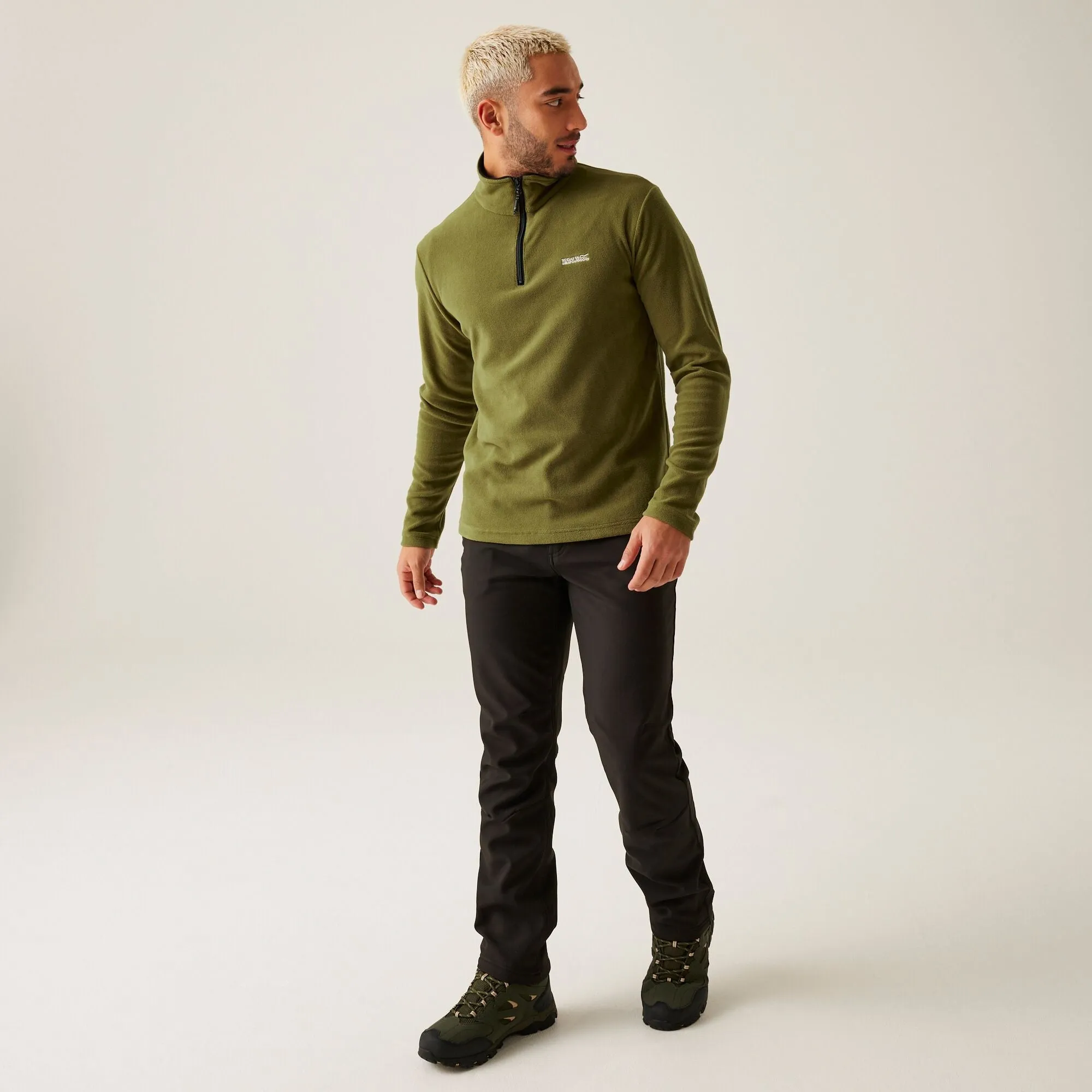 Regatta Mens Thompson Lightweight Half Zip Fleece-GREEN