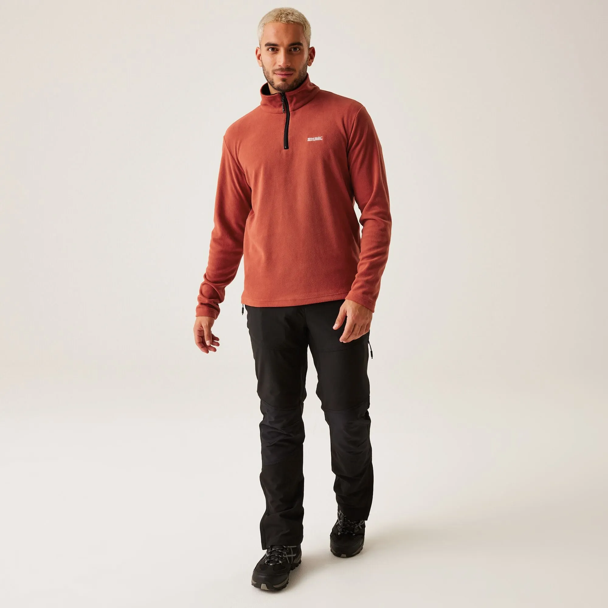 Regatta Mens Thompson Lightweight Half Zip Fleece-OCHRE