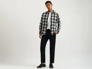 Regular Fit Spread Collar Checkered Shirt