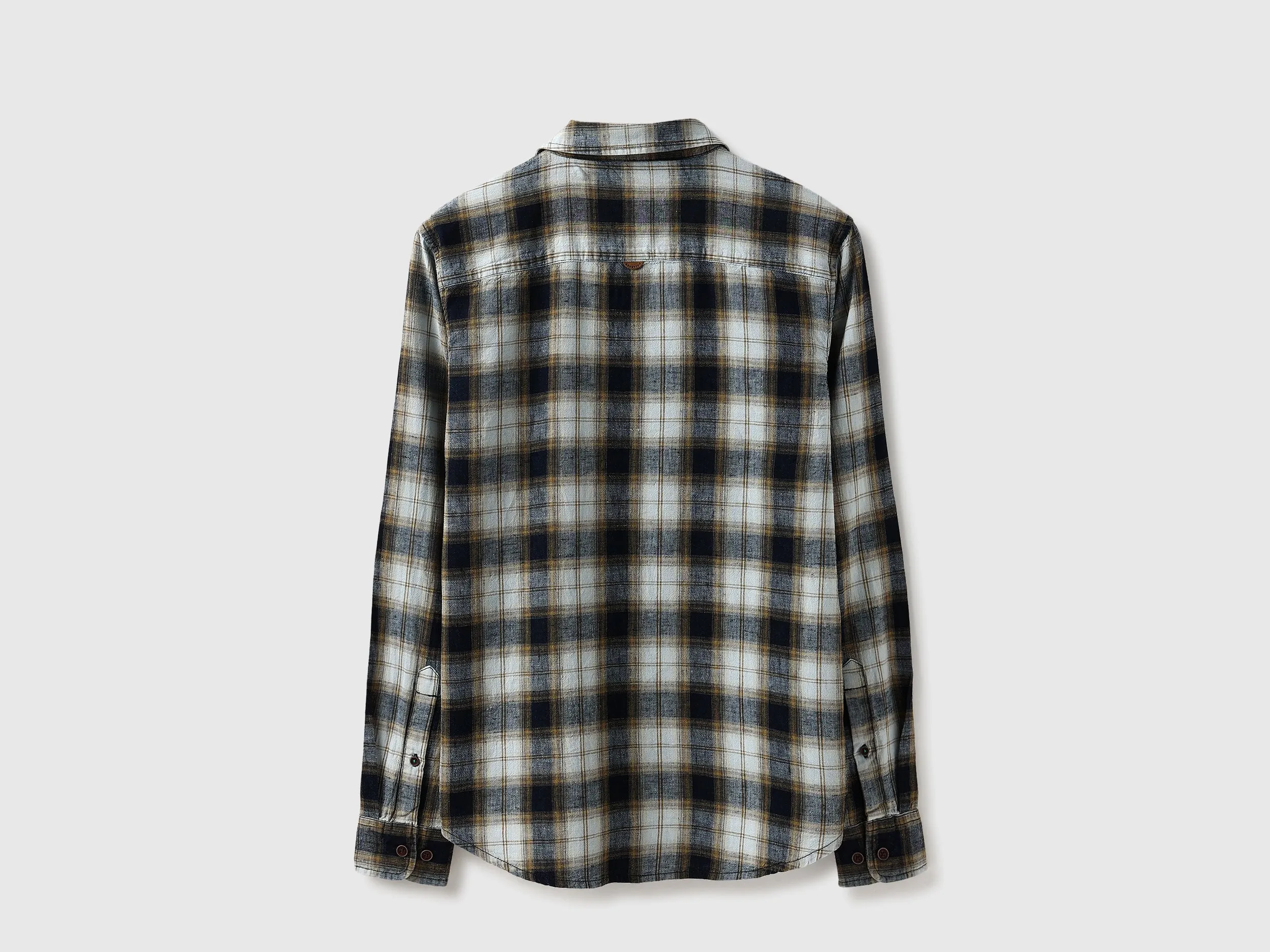 Regular Fit Spread Collar Checkered Shirt