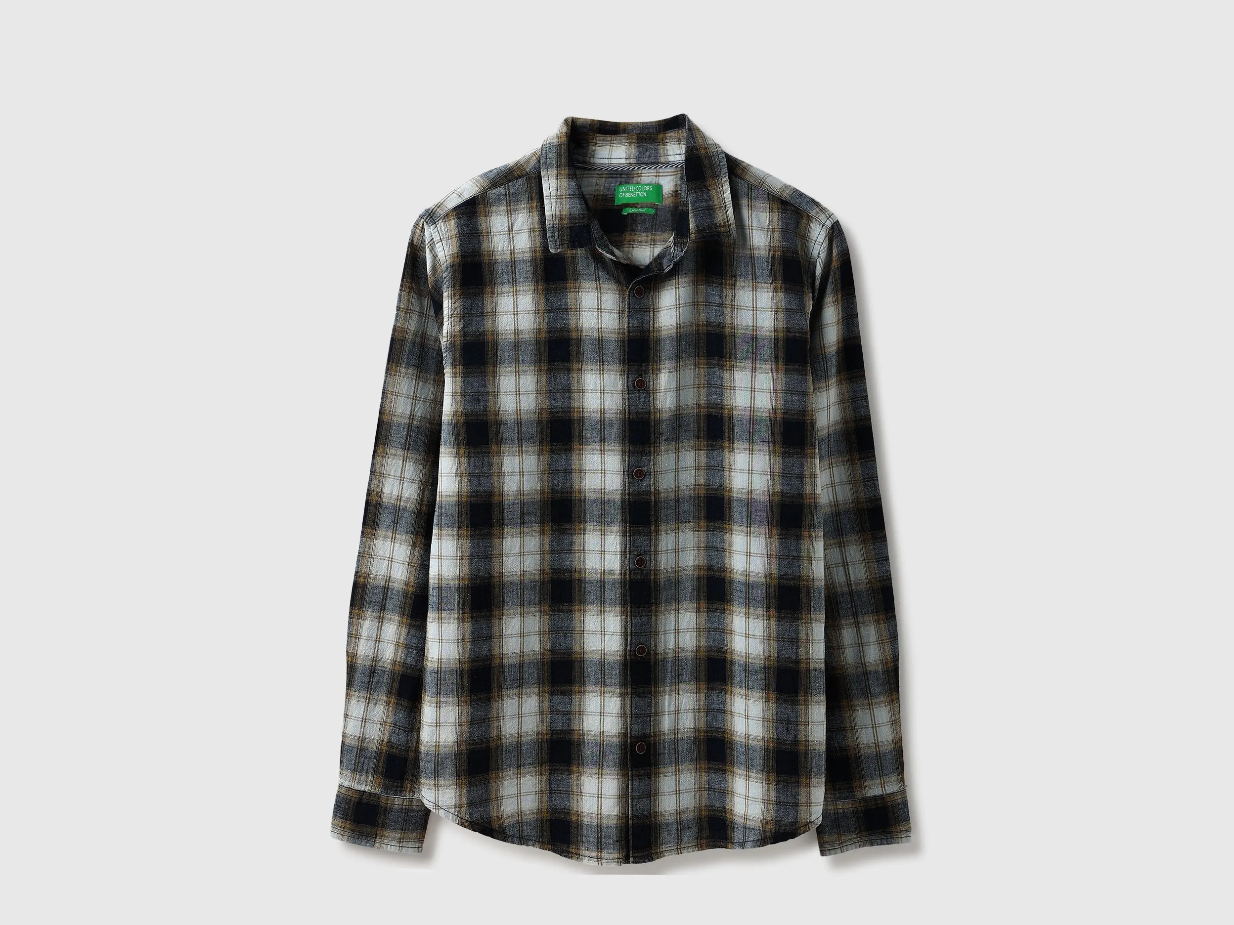 Regular Fit Spread Collar Checkered Shirt