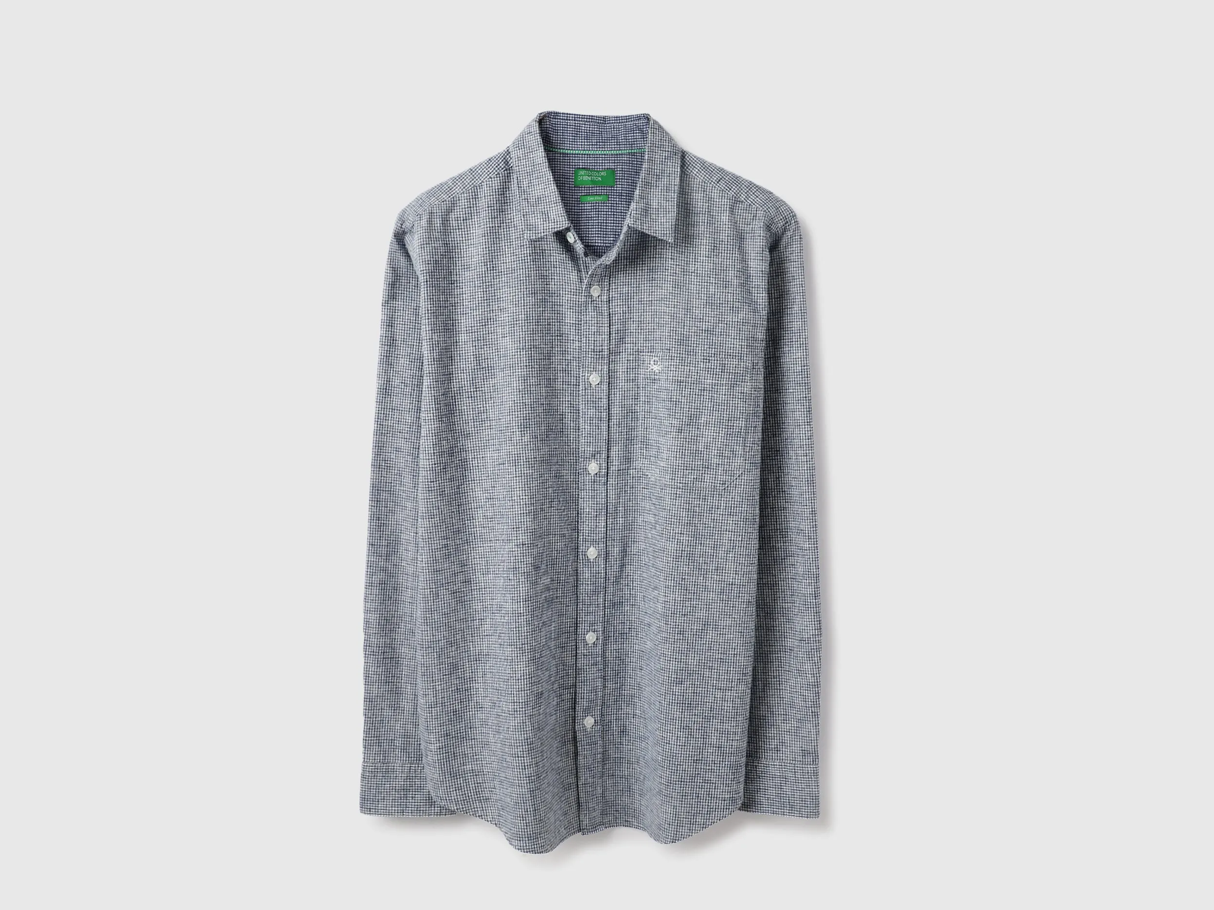 Regular Fit Spread Collar Micro Checkered Shirt