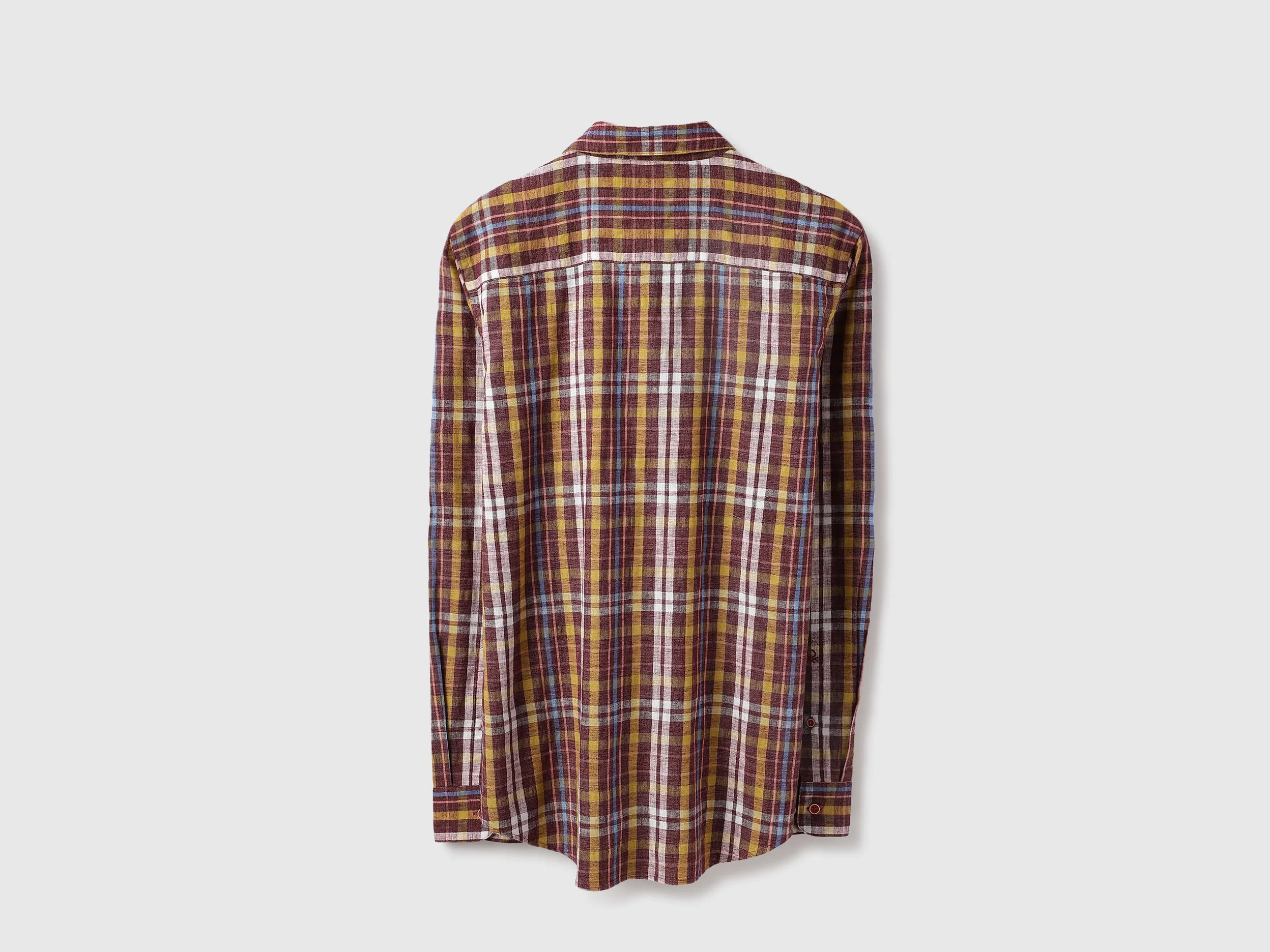 Regular Fit Spread Collar Plaid Checkered Shirt