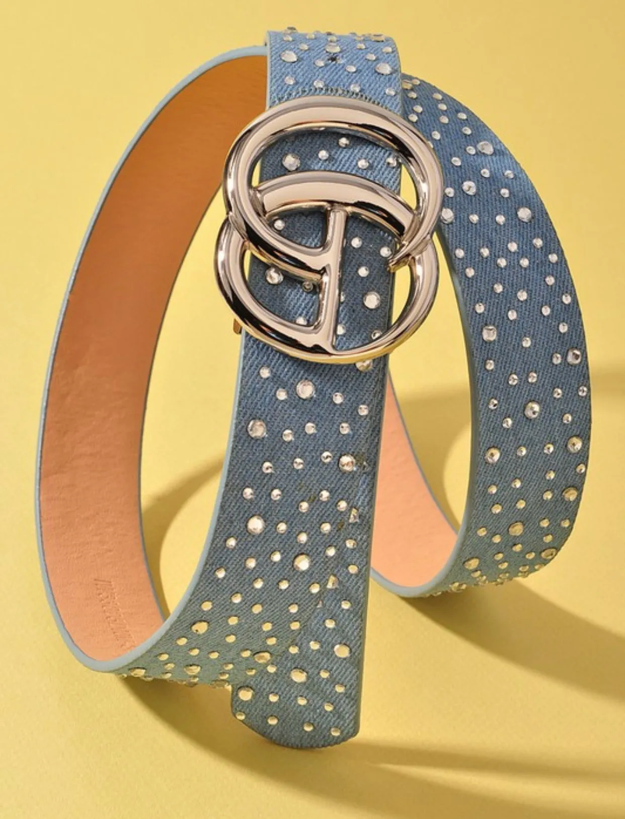 Rhinestone Embellished Denim Belt 2 Colors