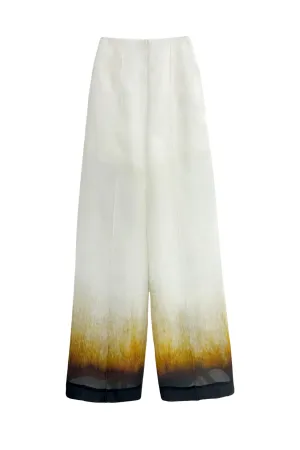 Rust Edge Silk Organza Tailored Trousers