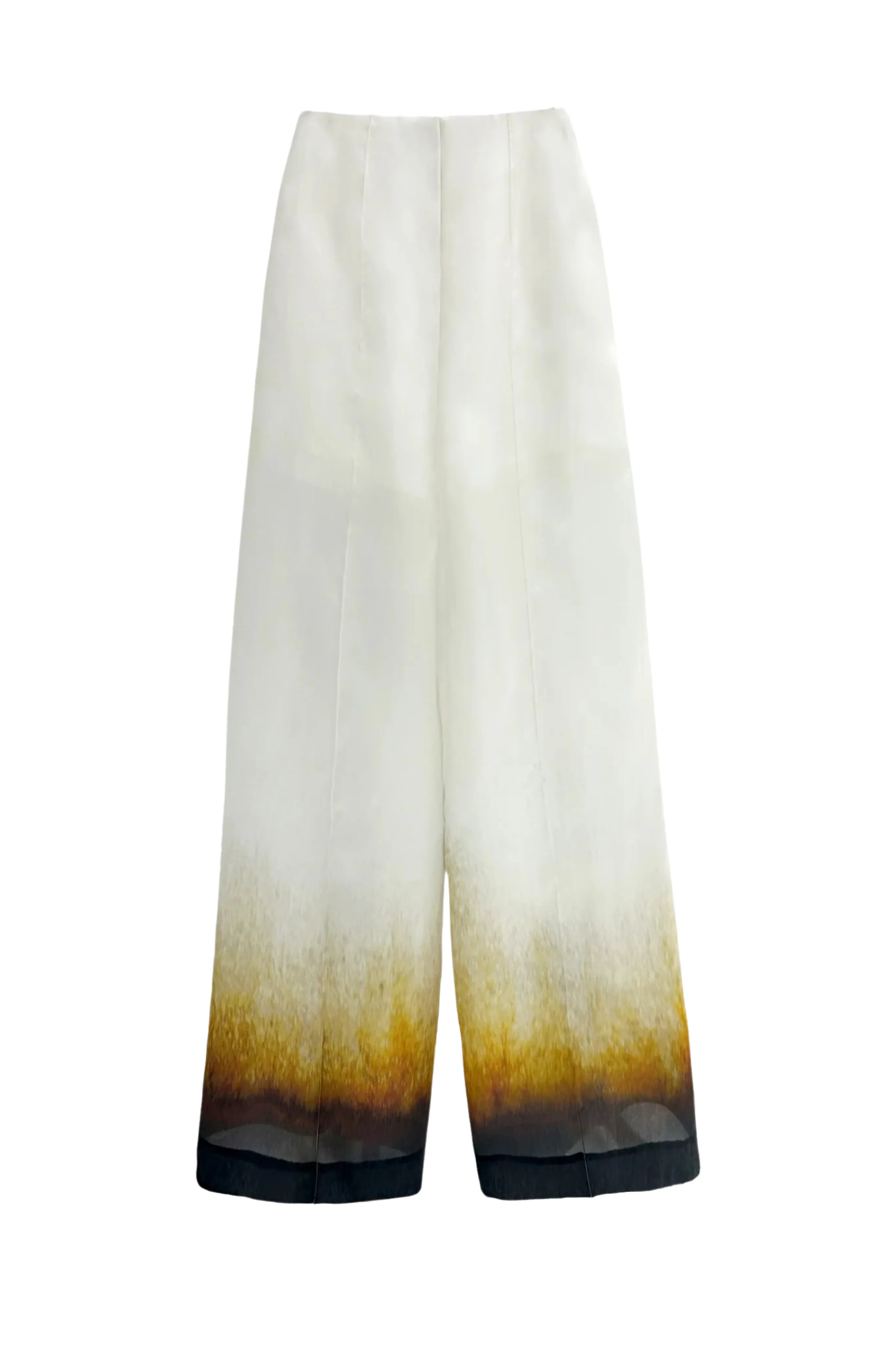 Rust Edge Silk Organza Tailored Trousers