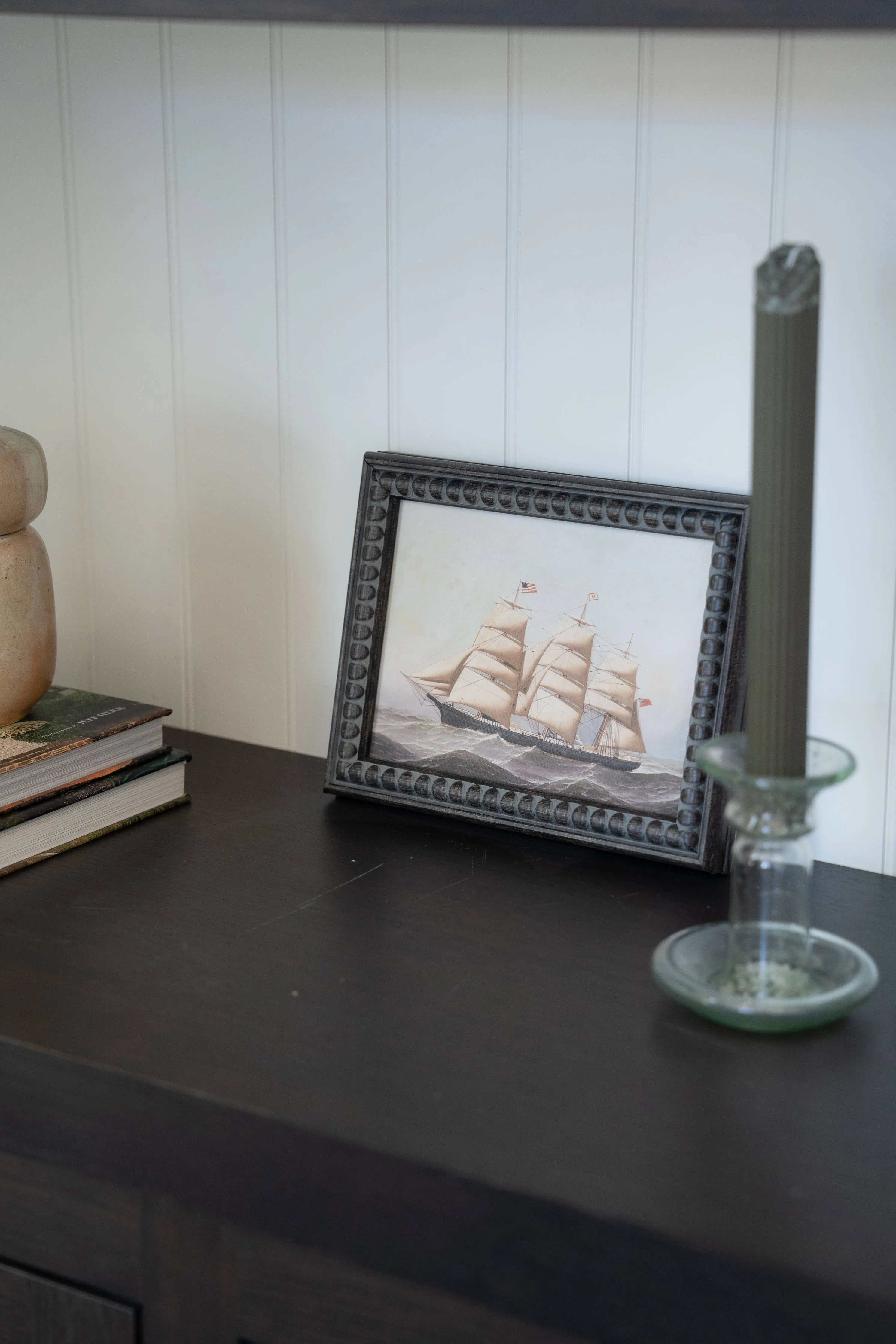Sailing Ship Framed Antique Art