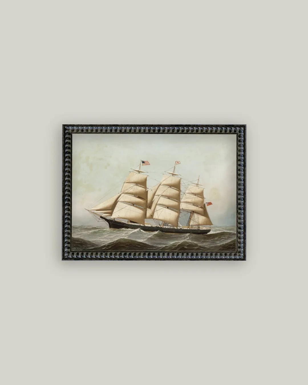Sailing Ship Framed Antique Art