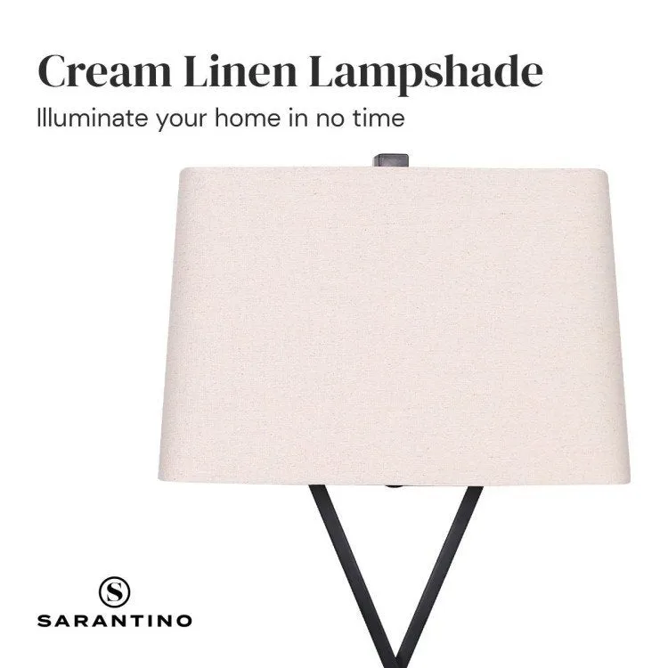 SARANTINO METAL TABLE LAMP WITH X STAND