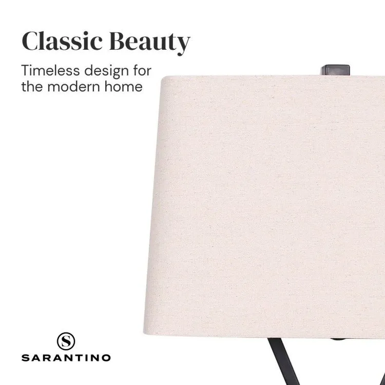 SARANTINO METAL TABLE LAMP WITH X STAND