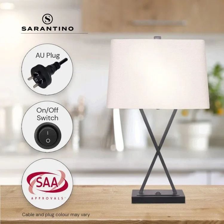 SARANTINO METAL TABLE LAMP WITH X STAND
