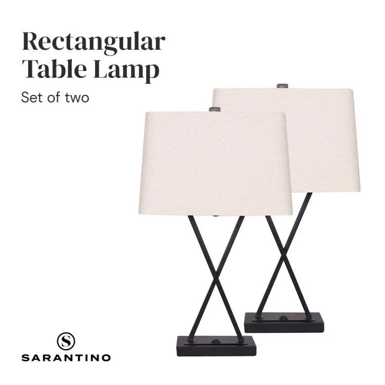 SARANTINO METAL TABLE LAMP WITH X STAND