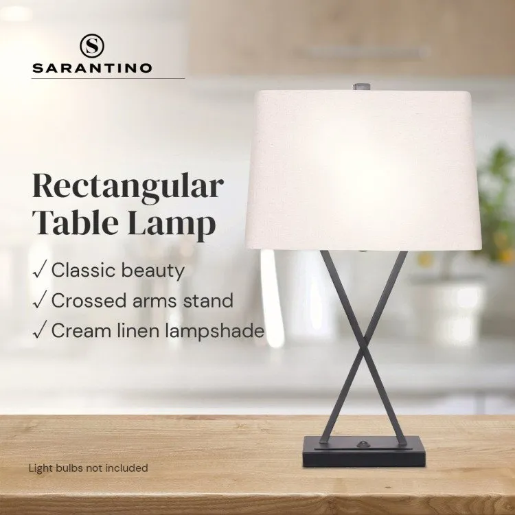 SARANTINO METAL TABLE LAMP WITH X STAND