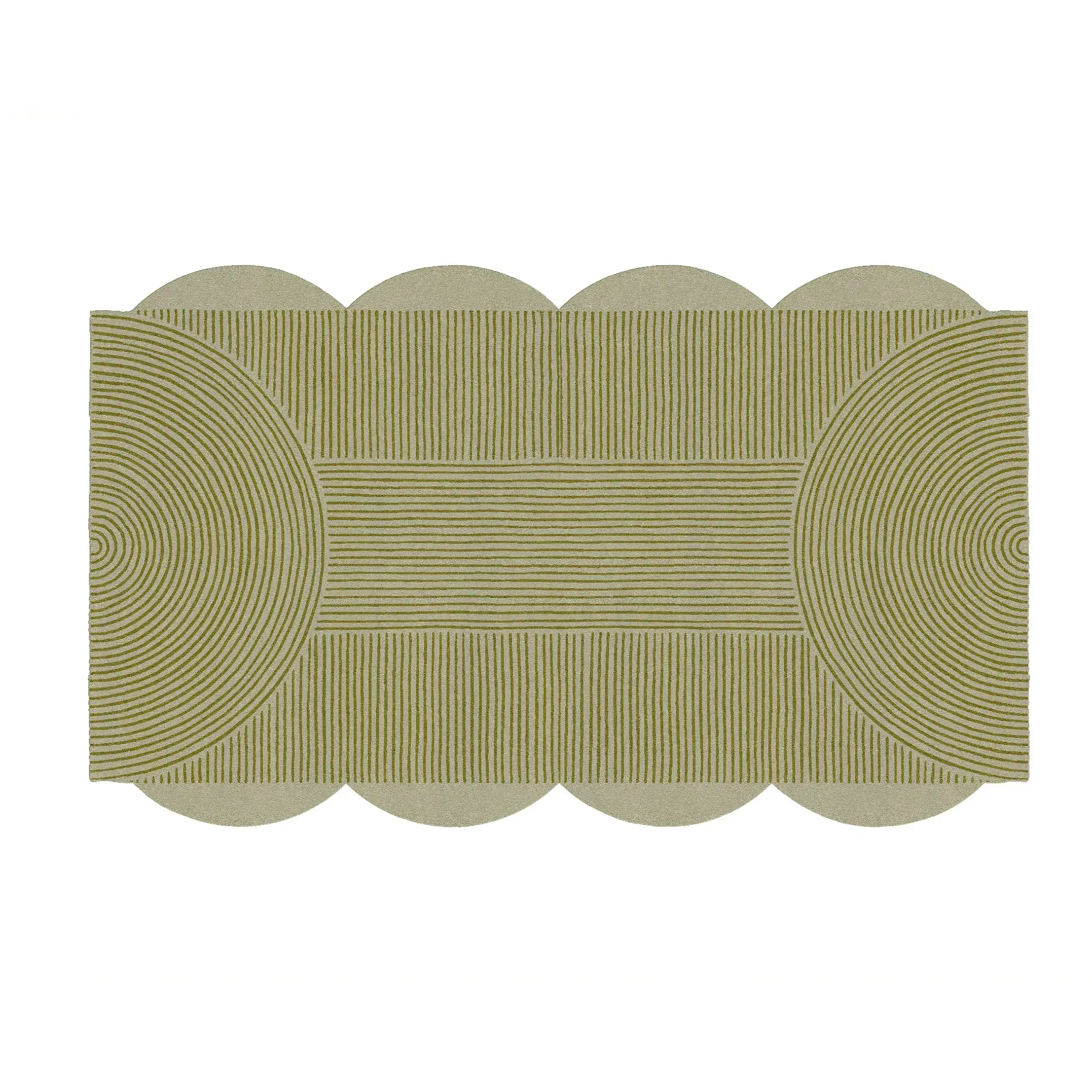Scallop Arch Geometric Hand Tufted Wool Rug