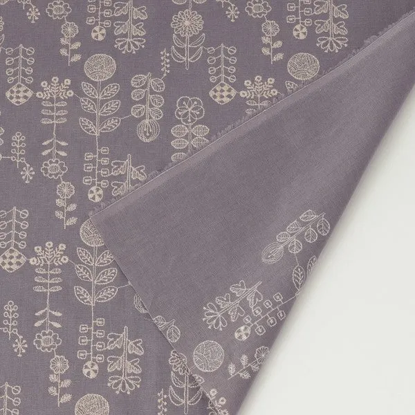 Scandi Flowers Embroidered Fabric by Hirvi