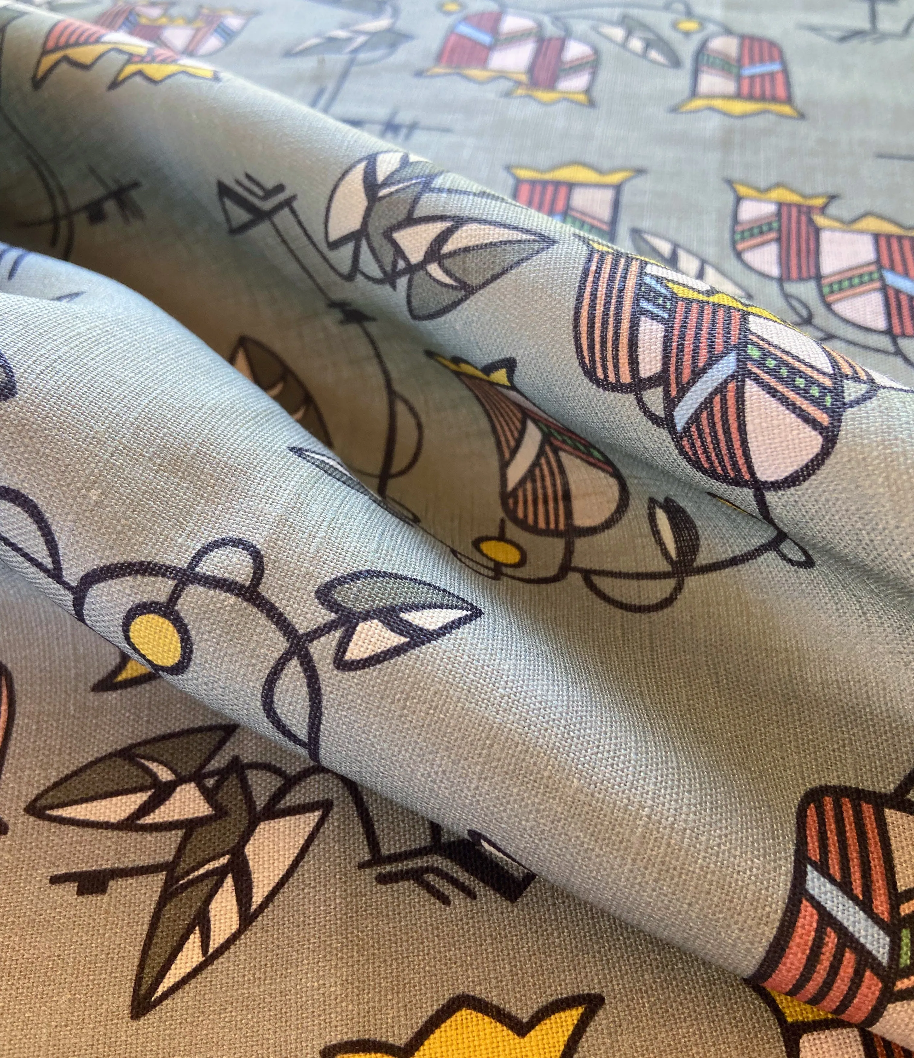 SECONDS Scandinavian Tulips Tea Towel - Seaglass