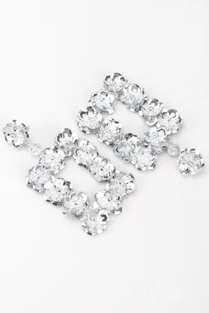 Sequin Flower Frame Earrings